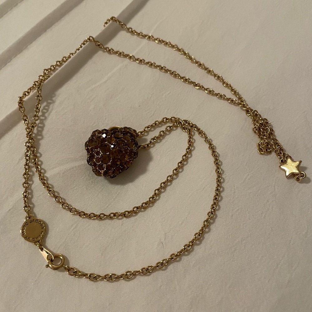 Marc Jacobs Amber Jeweled Heart Necklace